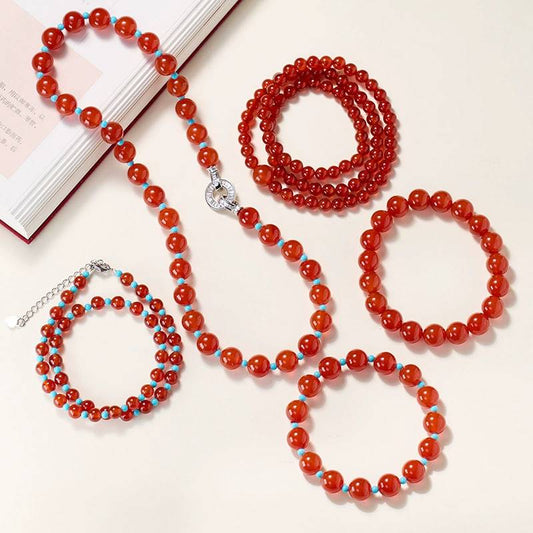 Ruby Radiance Red Agate Crystal Bracelet