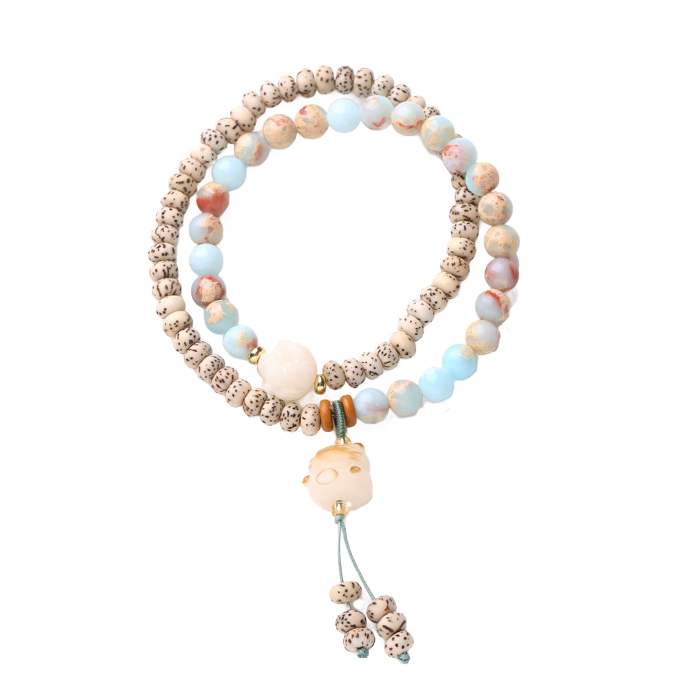 Celestial Serenity Mountain Quartz & Bodhi Crystal Bracelet