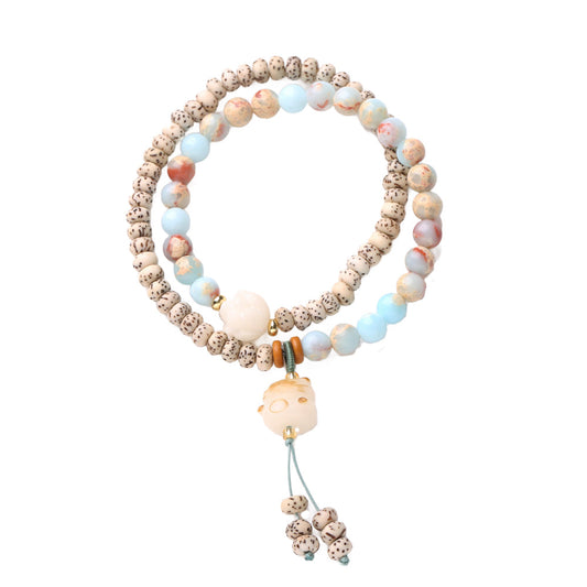 Celestial Serenity Mountain Quartz & Bodhi Crystal Bracelet