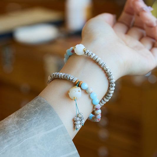 Celestial Serenity Mountain Quartz & Bodhi Crystal Bracelet