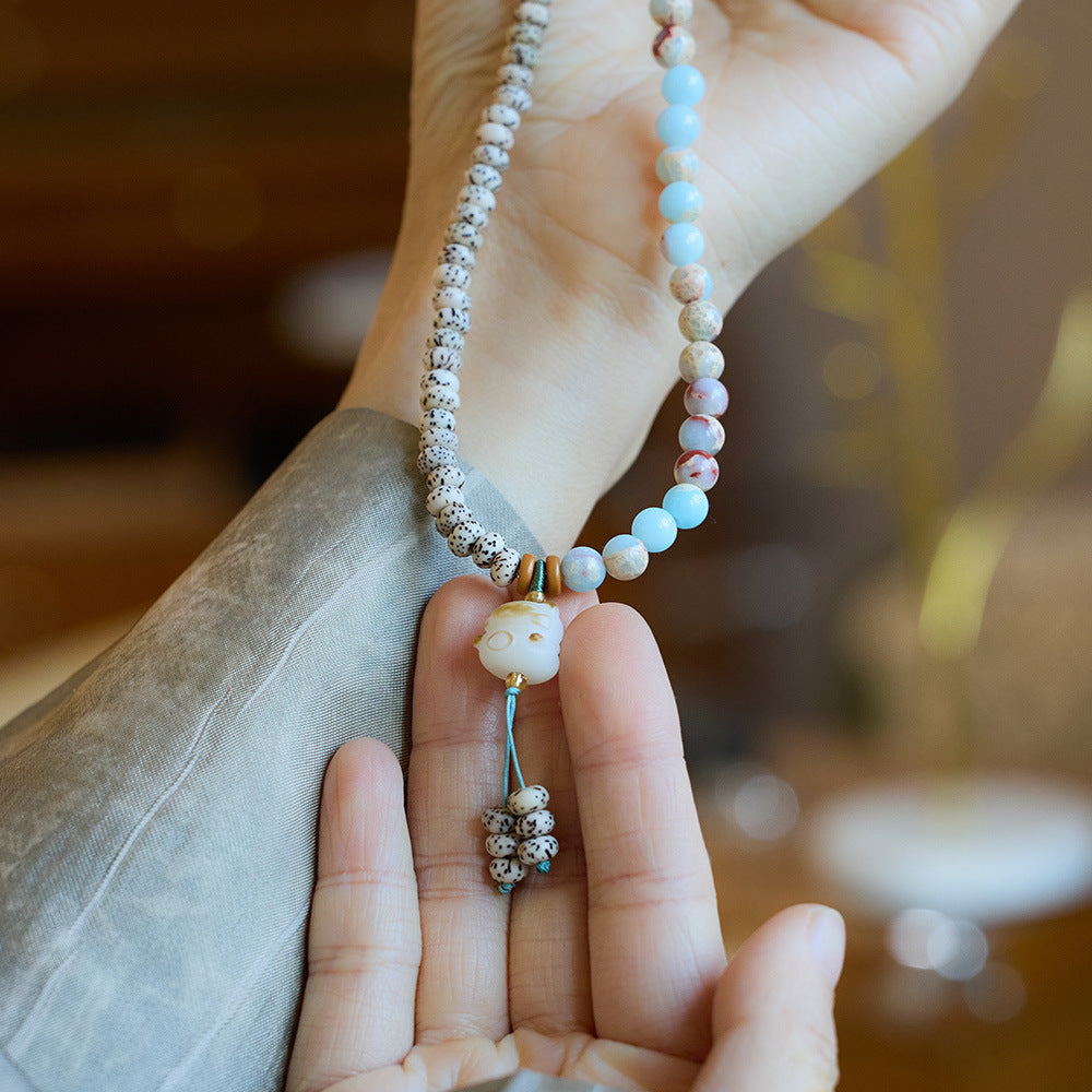 Celestial Serenity Mountain Quartz & Bodhi Crystal Bracelet