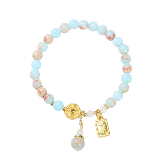 Azure Guardian Mountain Quartz Crystal Bracelet