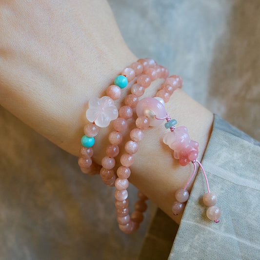 Blush Harmony Sunstone Crystal Bracelet