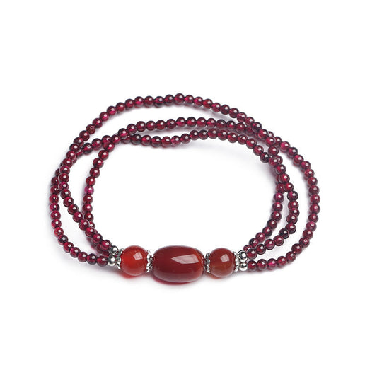 Scarlet Tranquil Garnet Crystal Bracelet