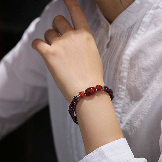 Scarlet Tranquil Garnet Crystal Bracelet