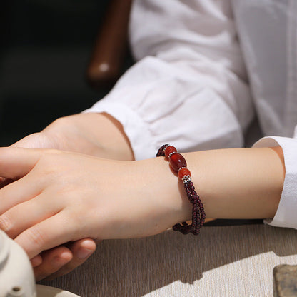 Scarlet Tranquil Garnet Crystal Bracelet