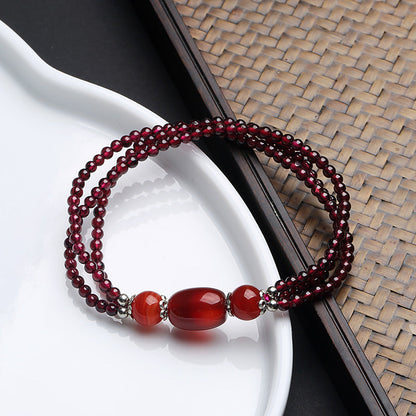 Scarlet Tranquil Garnet Crystal Bracelet
