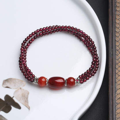 Scarlet Tranquil Garnet Crystal Bracelet
