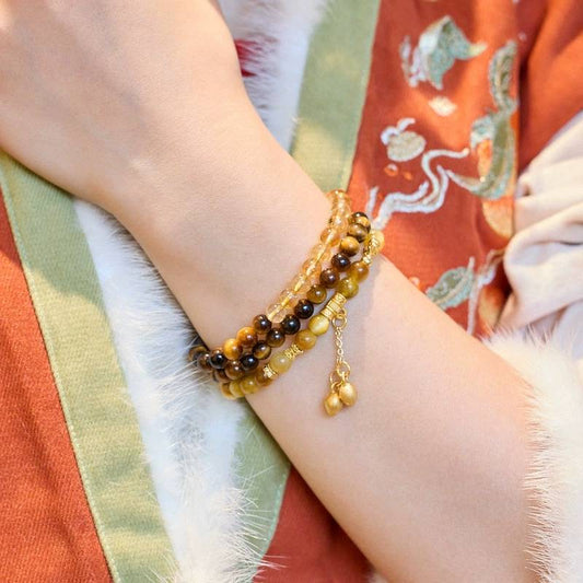 Golden Equinox Tiger’s Eye & Citrine Crystal Bracelet