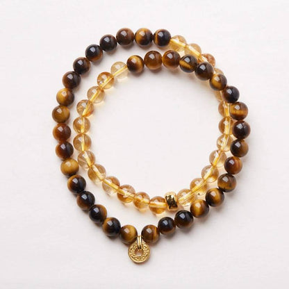 Golden Equinox Tiger’s Eye & Citrine Crystal Bracelet