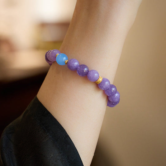 Midnight Echo Lila Chalcedon Kristall Armband