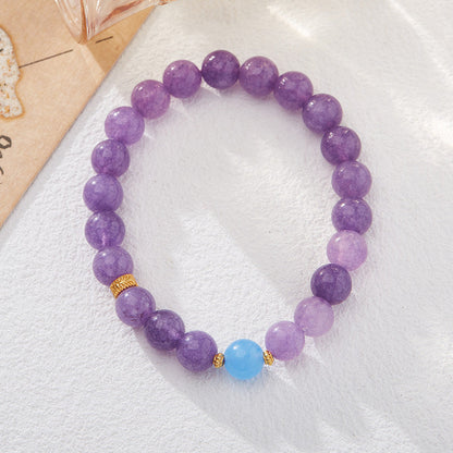 Midnight Echo Purple Chalcedony Crystal Bracelet