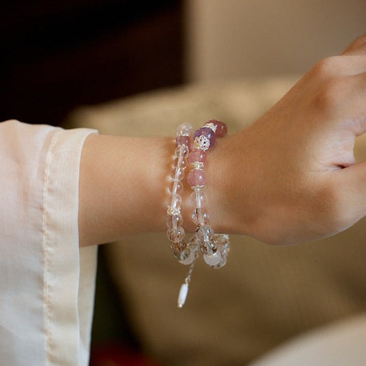 Moonlit Whisper Clear Quartz Crystal Bracelet