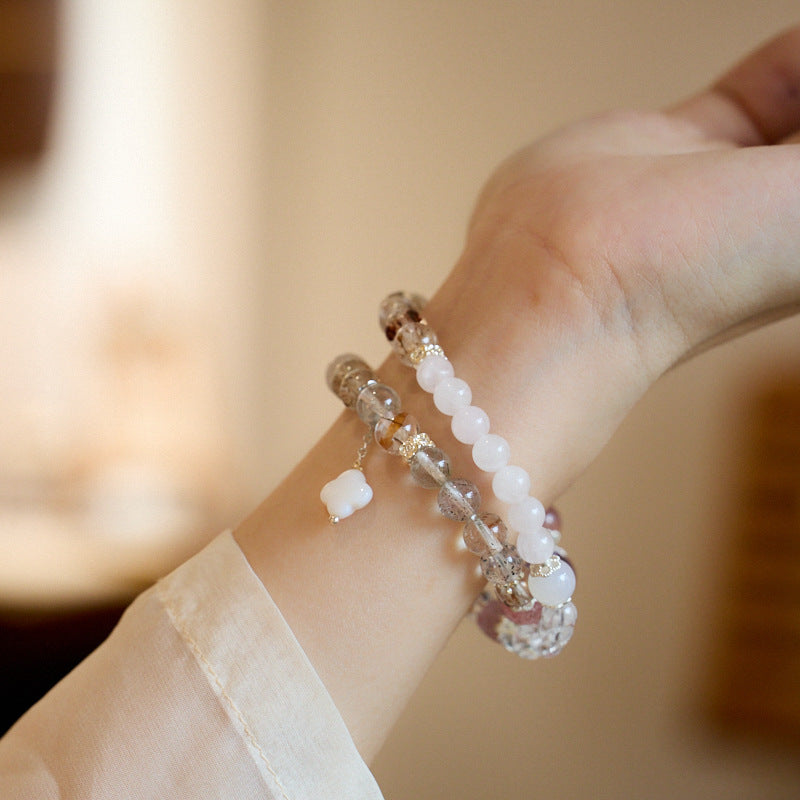 Moonlit Whisper Clear Quartz Crystal Bracelet